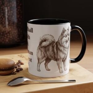 11oz Funny German Spitz Mug, Black, lifestyle photo