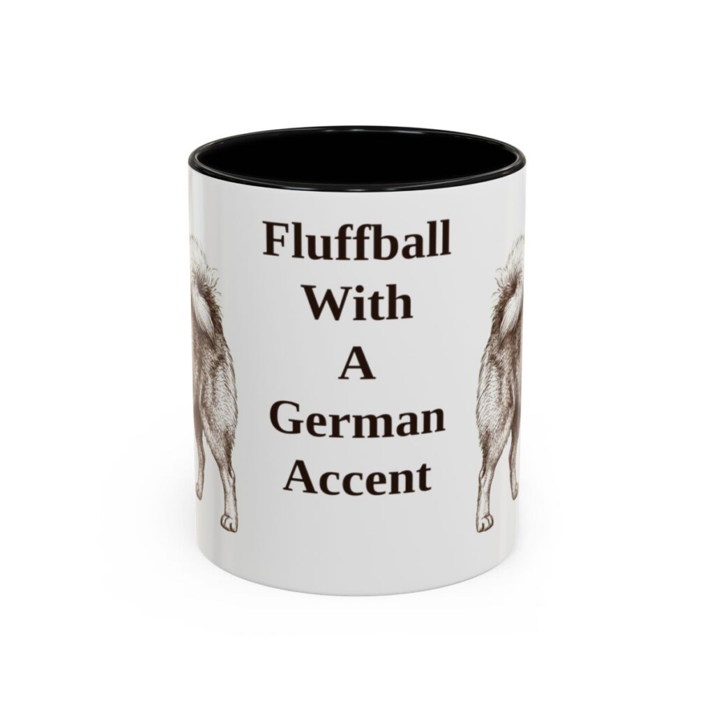 11oz Funny German Spitz Mug, Black, front view
