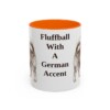 11oz Funny German Spitz Mug, Orange, front view
