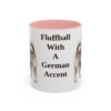 11oz Funny German Spitz Mug, Pink, front view