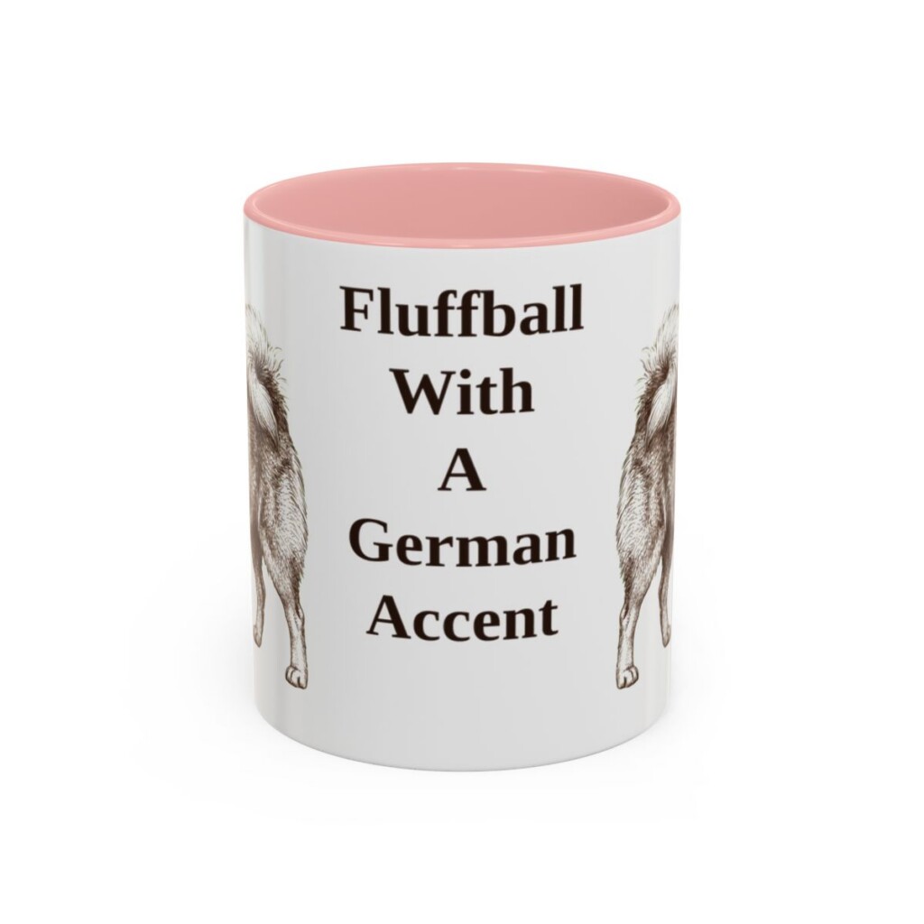11oz Funny German Spitz Mug, Pink, front view