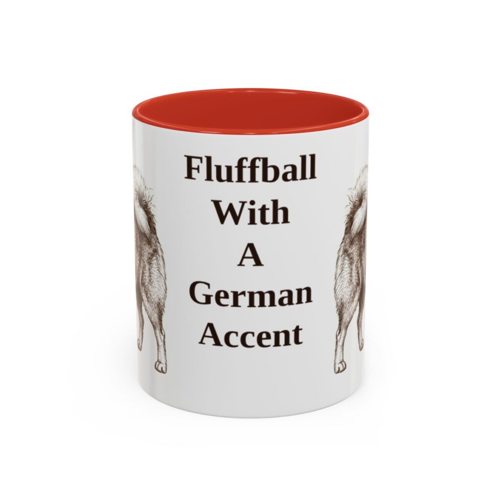 11oz Funny German Spitz Mug, Red, front view