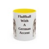 11oz Funny German Spitz Mug, Yellow, front view