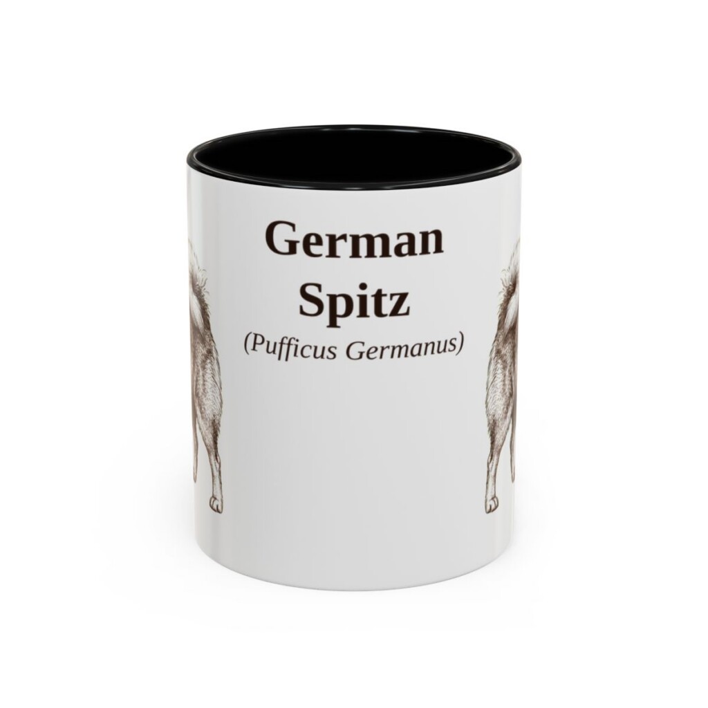 11oz-german-spitz-mug-latin-black-front 11oz German Spitz Latin Mug, Black, front view