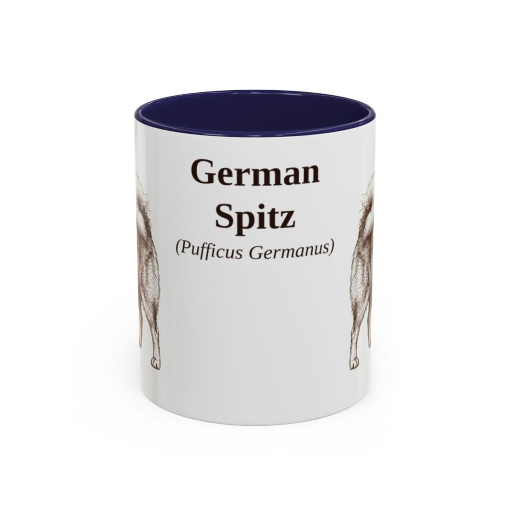 11oz-german-spitz-mug-latin-navy 11oz German Spitz Latin Mug, Navy, front view