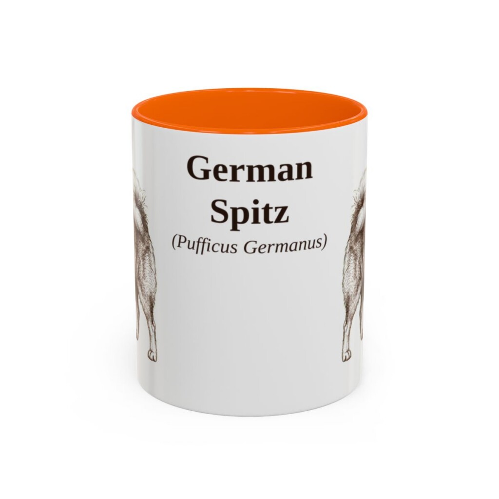 11oz-german-spitz-mug-latin-orange 11oz German Spitz Latin Mug, Orange, front view