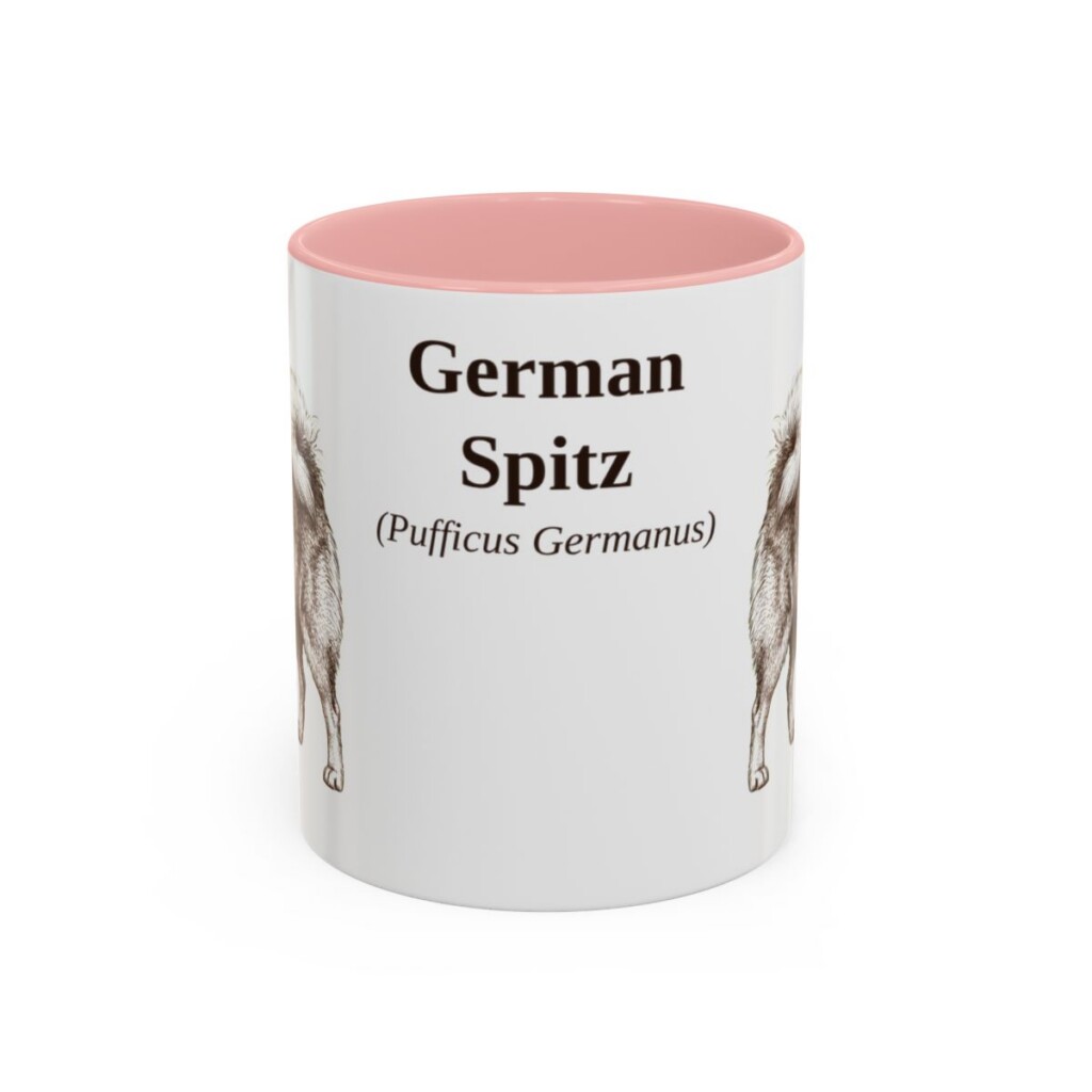 11oz-german-spitz-mug-latin-pink 11oz German Spitz Latin Mug, Pink, front view