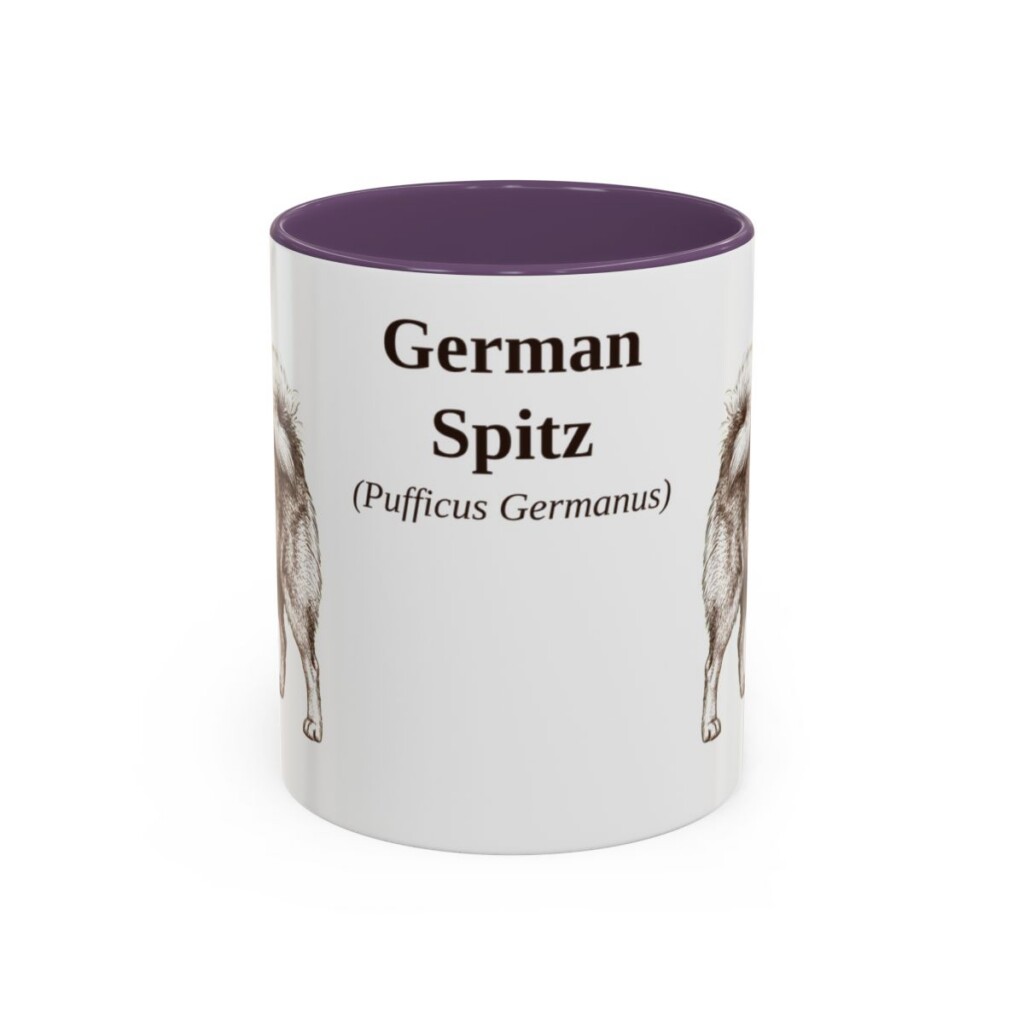 11oz-german-spitz-mug-latin-purple 11oz German Spitz Latin Mug, Purple, front view