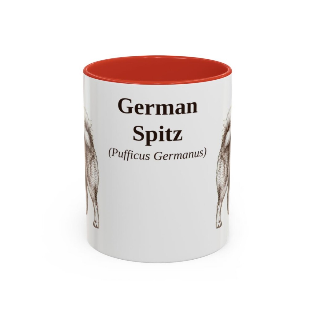 11oz-german-spitz-mug-latin-red 11oz German Spitz Latin Mug, Red, front view