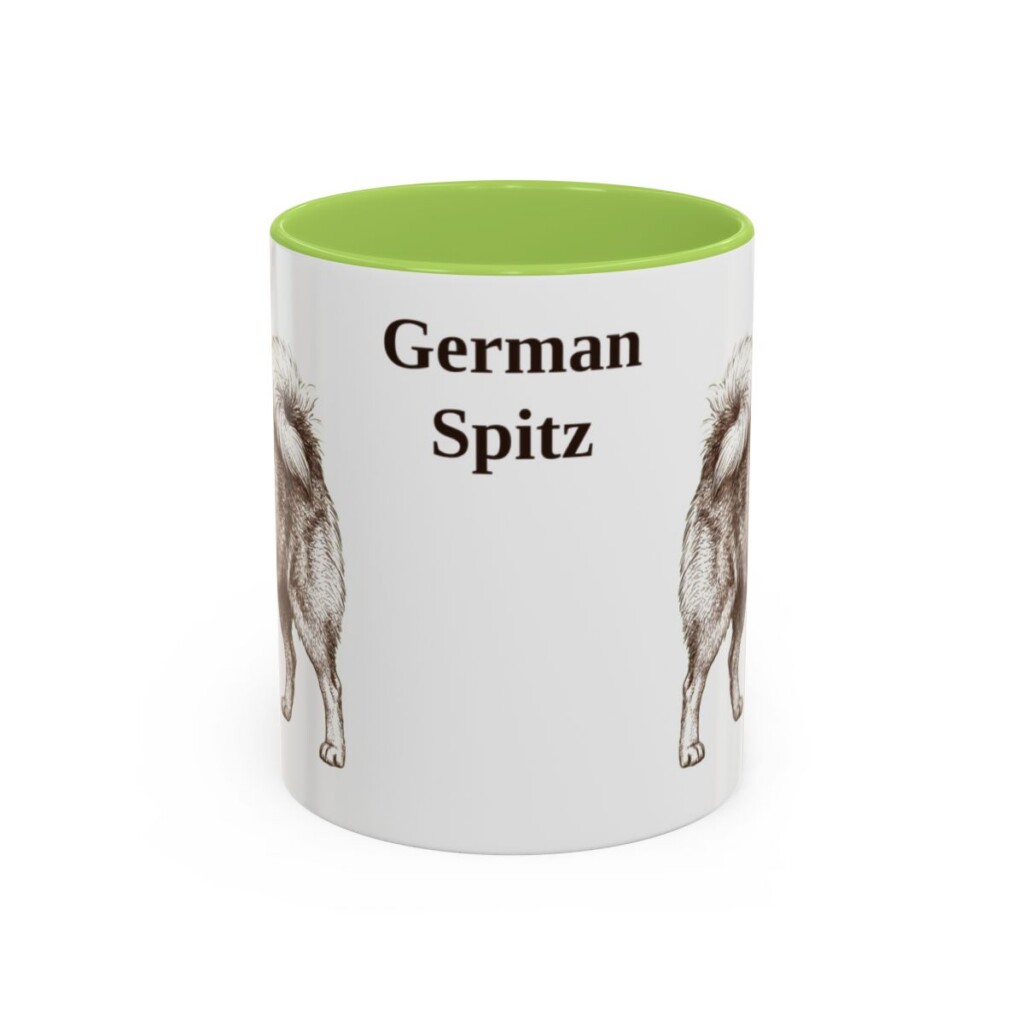 11oz-german-spitz-mug-light-green 11oz German Spitz Mug, Light Green, front view