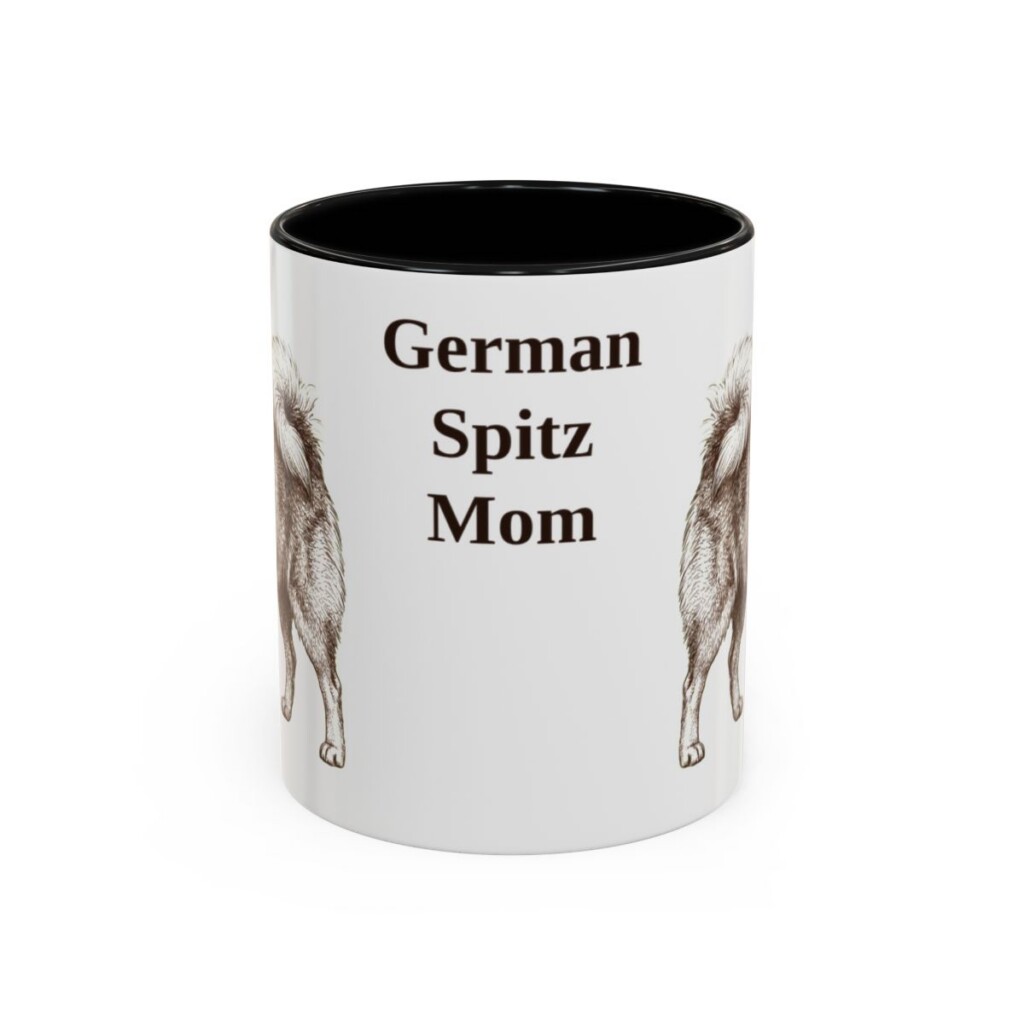 11oz German Spitz Dog Mom Mug, Black, front view
