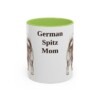 11oz German Spitz Dog Mom Mug, Light Green, front view