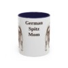 11oz German Spitz Dog Mom Mug, Navy, front view