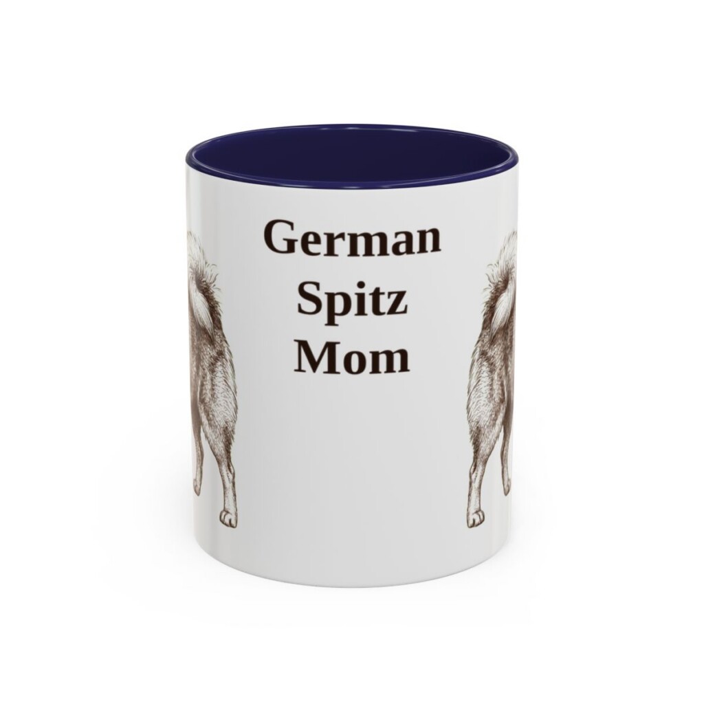 11oz German Spitz Dog Mom Mug, Navy, front view