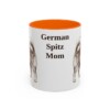 11oz German Spitz Dog Mom Mug, Orange, front view