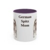 11oz German Spitz Dog Mom Mug, Purple, front view