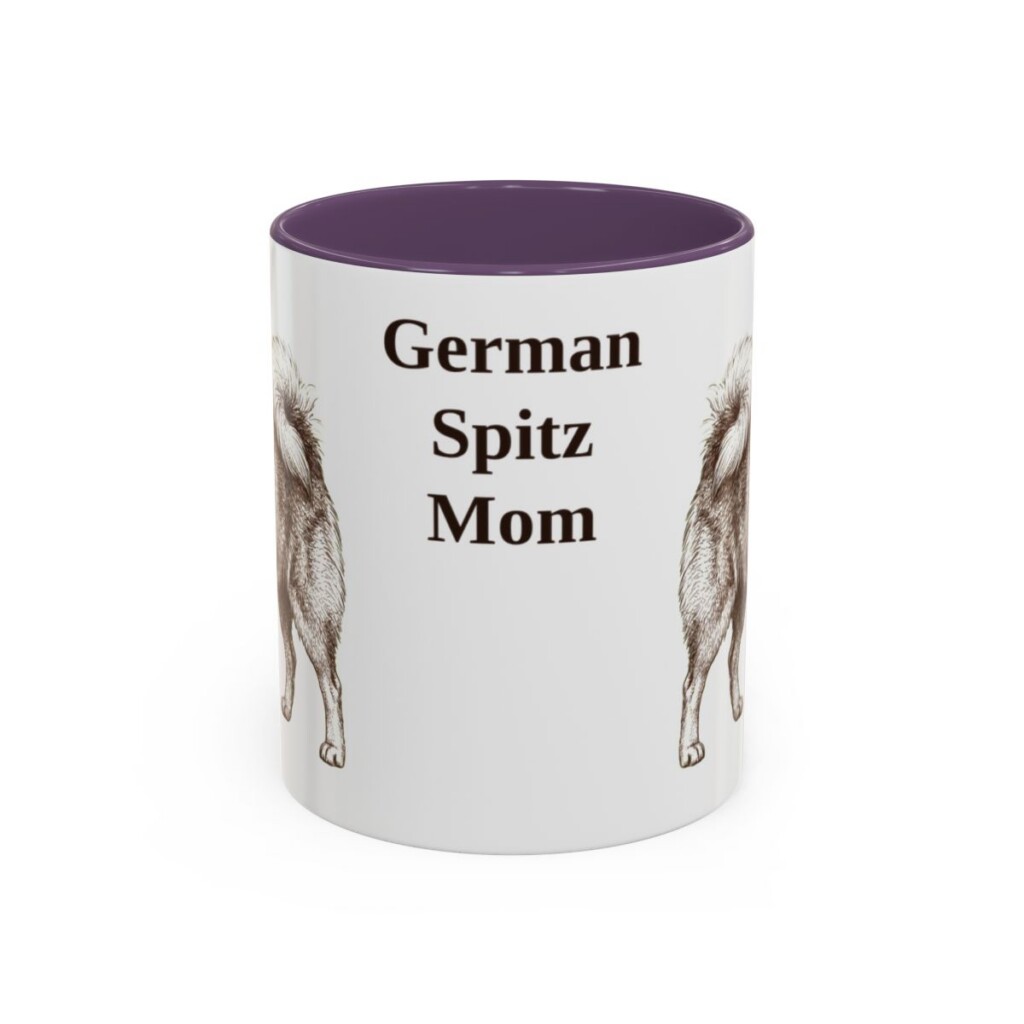 11oz German Spitz Dog Mom Mug, Purple, front view