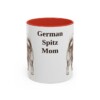 11oz German Spitz Dog Mom Mug, Red, front view