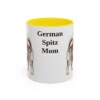 11oz German Spitz Dog Mom Mug, Yellow, front view