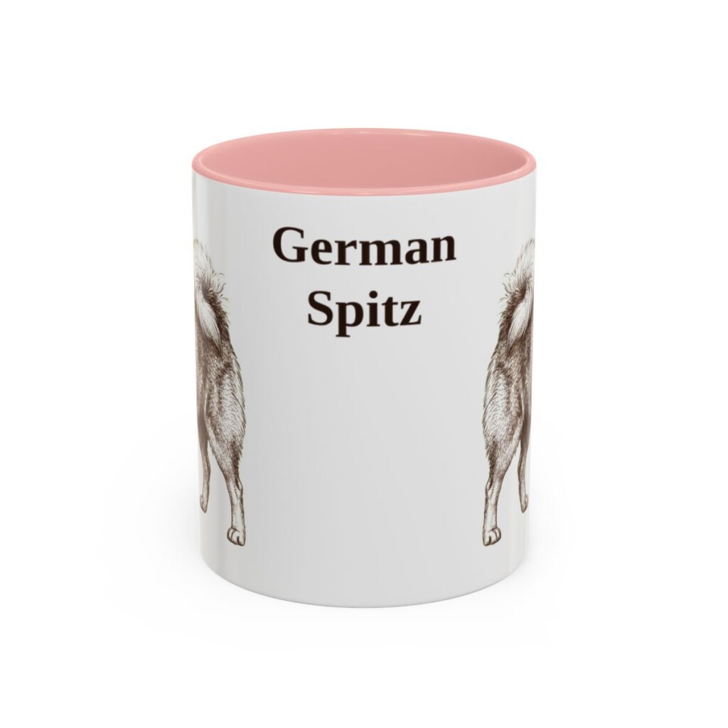11oz-german-spitz-mug-pink 11oz German Spitz Mug, Pink, front view