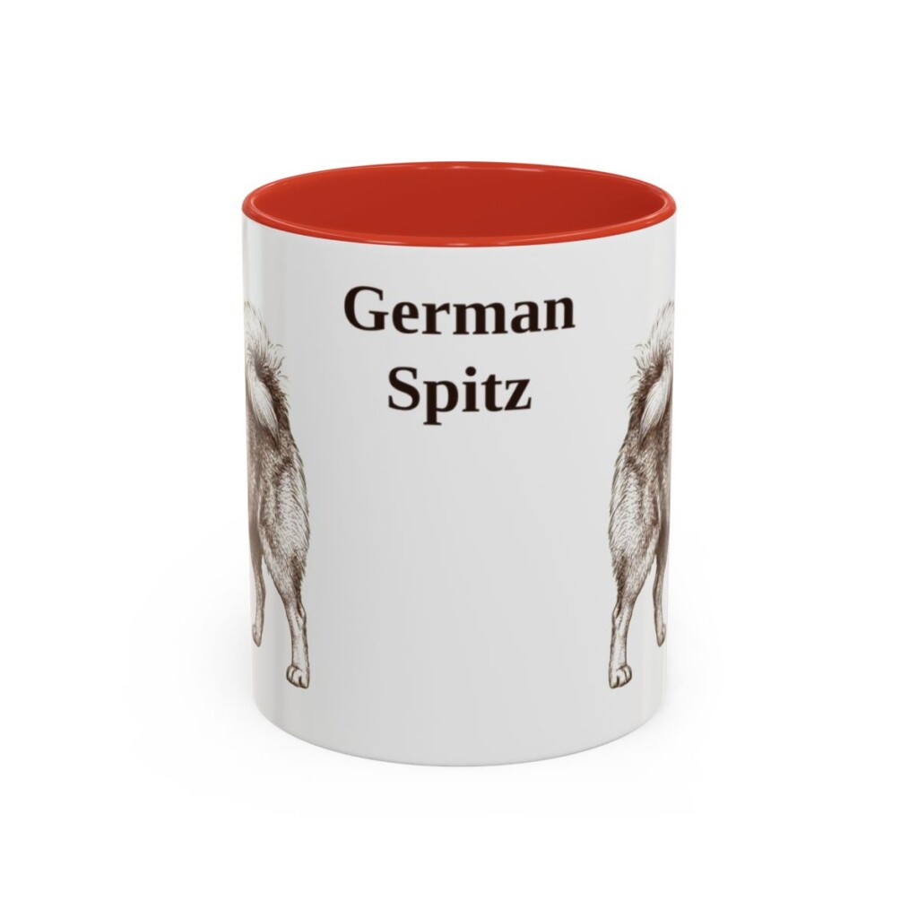 11oz-german-spitz-mug-red 11oz German Spitz Mug, Red, front view