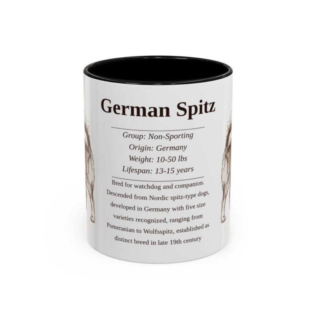 11oz German Spitz Mug, Black, front view
