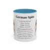 11oz German Spitz Mug, Light Blue, front view