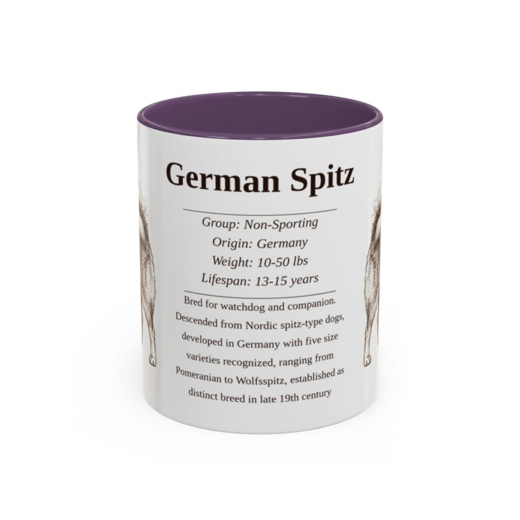 11oz German Spitz Mug, Purple, front view
