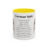11oz German Spitz Mug, Yellow, front view