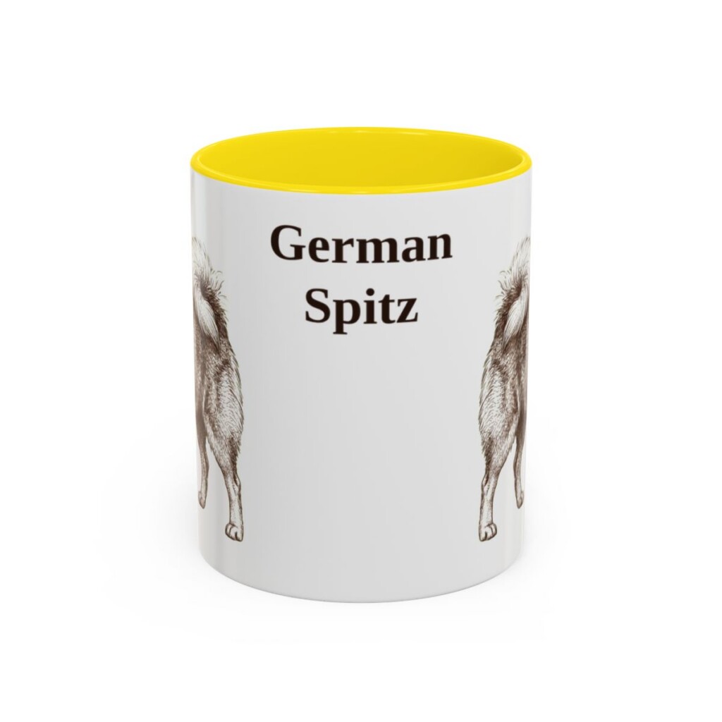 11oz-german-spitz-mug-yellow 11oz German Spitz Mug, Yellow, front view