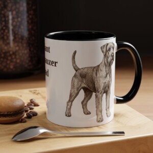 11oz Giant Schnauzer Dog Dad Mug, Black, lifestyle photo