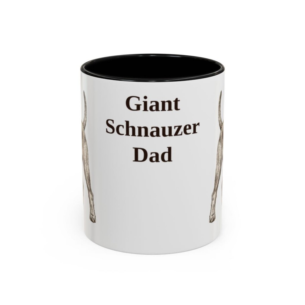 11oz Giant Schnauzer Dog Dad Mug, Black, front view