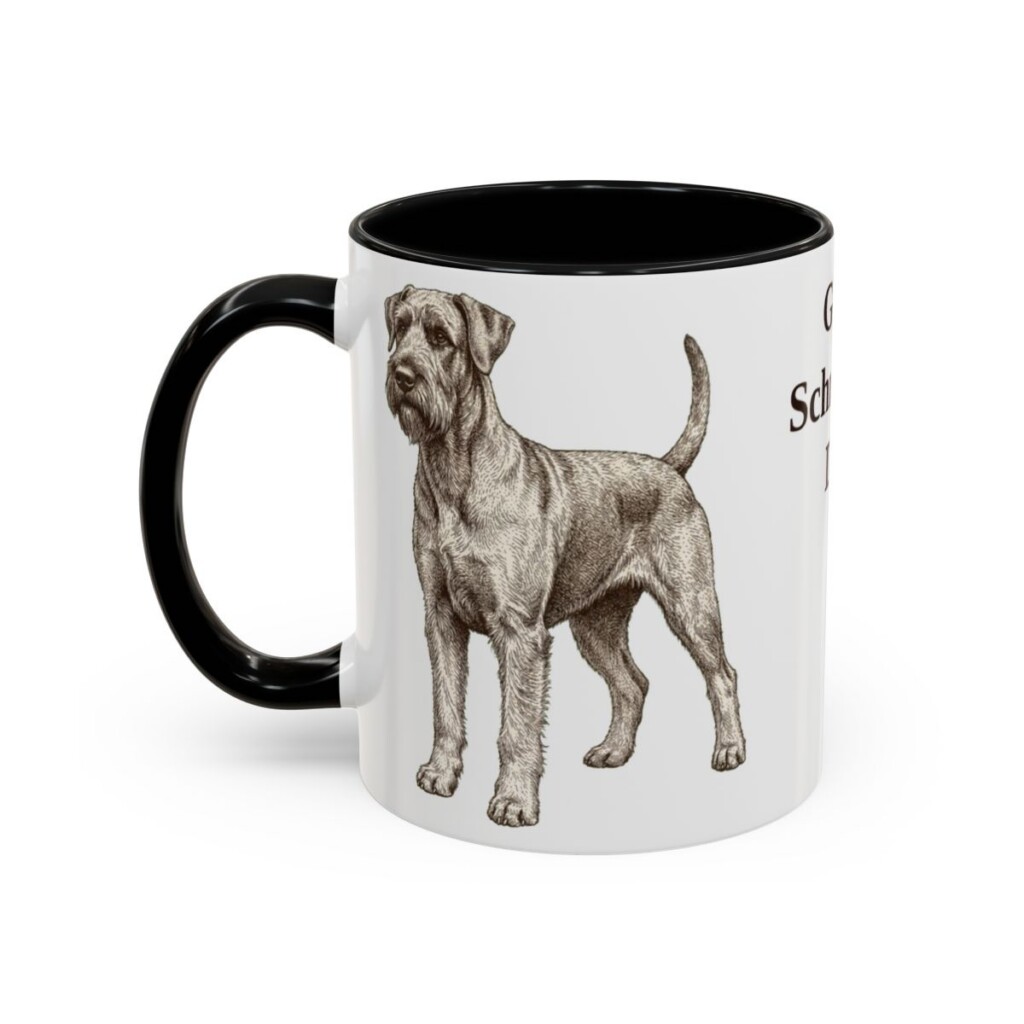 11oz Giant Schnauzer Dog Dad Mug, Black, left side view