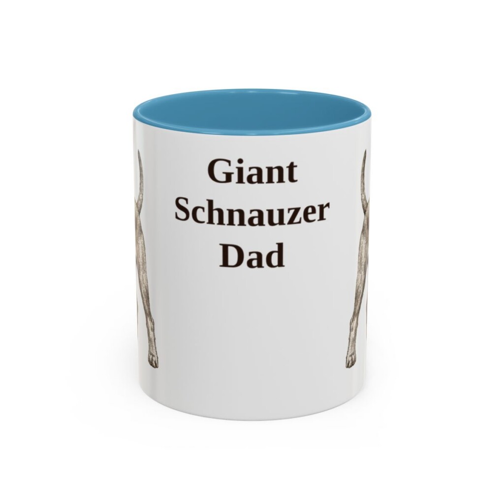 11oz Giant Schnauzer Dog Dad Mug, Light Blue, front view