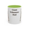 11oz Giant Schnauzer Dog Dad Mug, Light Green, front view