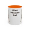 11oz Giant Schnauzer Dog Dad Mug, Orange, front view