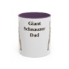 11oz Giant Schnauzer Dog Dad Mug, Purple, front view