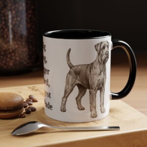 11oz Funny Giant Schnauzer Mug, Black, lifestyle photo