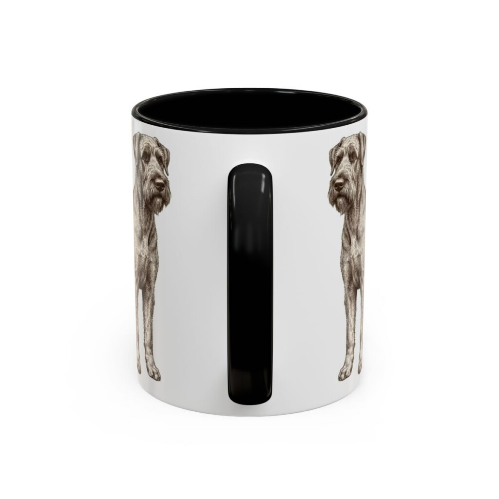 11oz Funny Giant Schnauzer Mug, Black, back view