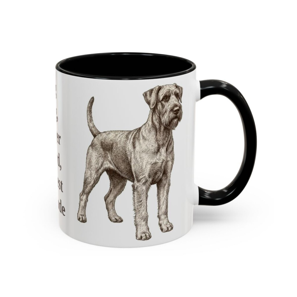 11oz Funny Giant Schnauzer Mug, Black, right side view