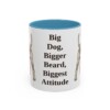 11oz Funny Giant Schnauzer Mug, Light Blue, front view
