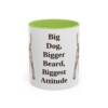 11oz Funny Giant Schnauzer Mug, Light Green, front view