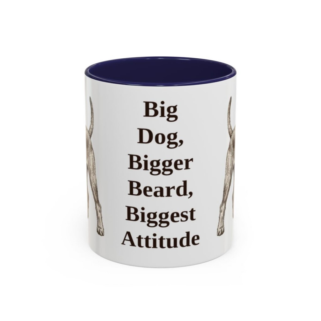 11oz Funny Giant Schnauzer Mug, Navy, front view