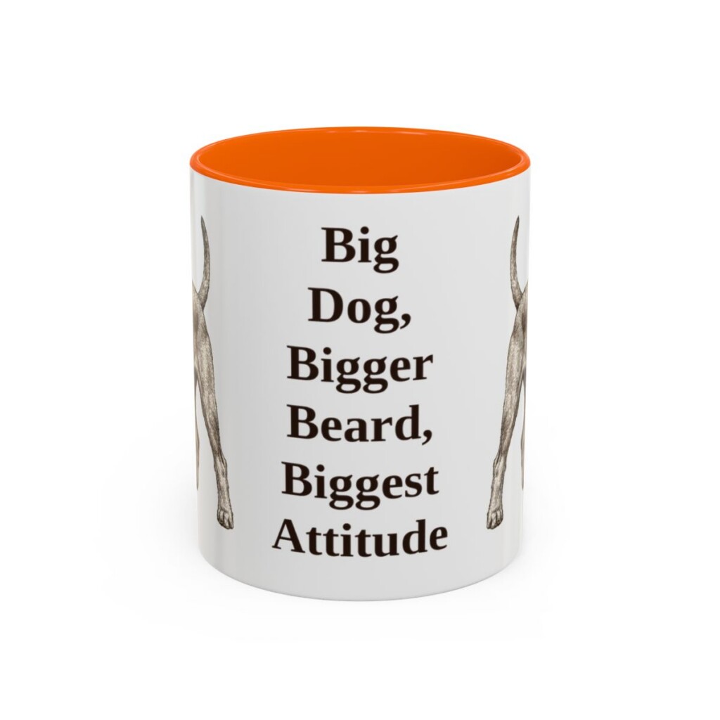 11oz Funny Giant Schnauzer Mug, Orange, front view