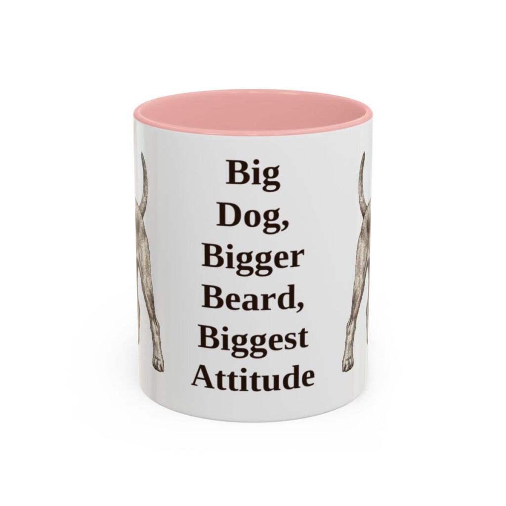 11oz Funny Giant Schnauzer Mug, Pink, front view