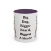 11oz Funny Giant Schnauzer Mug, Purple, front view