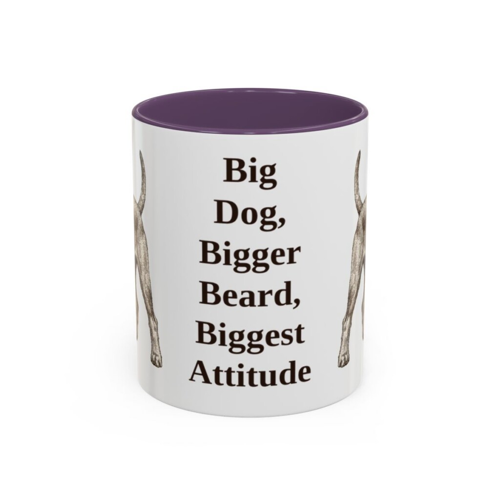 11oz Funny Giant Schnauzer Mug, Purple, front view