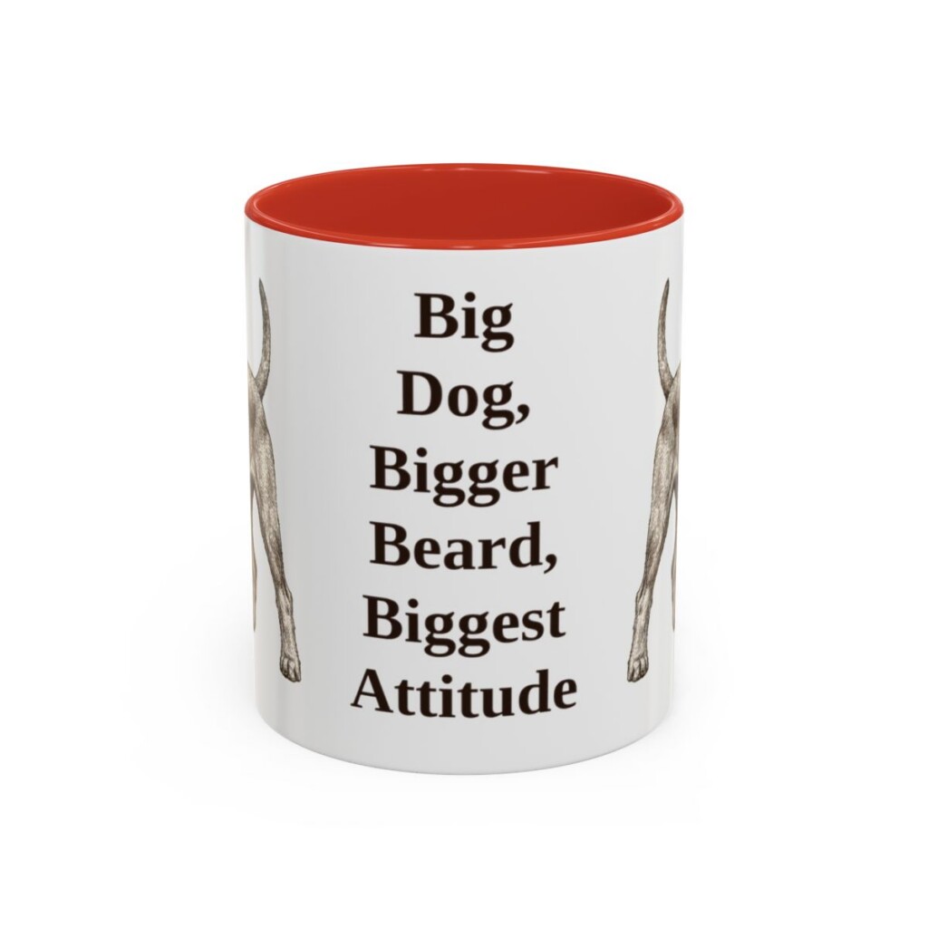 11oz Funny Giant Schnauzer Mug, Red, front view
