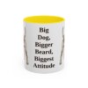 11oz Funny Giant Schnauzer Mug, Yellow, front view