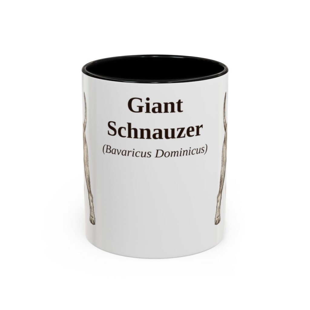 11oz Giant Schnauzer Latin Mug, Black, front view